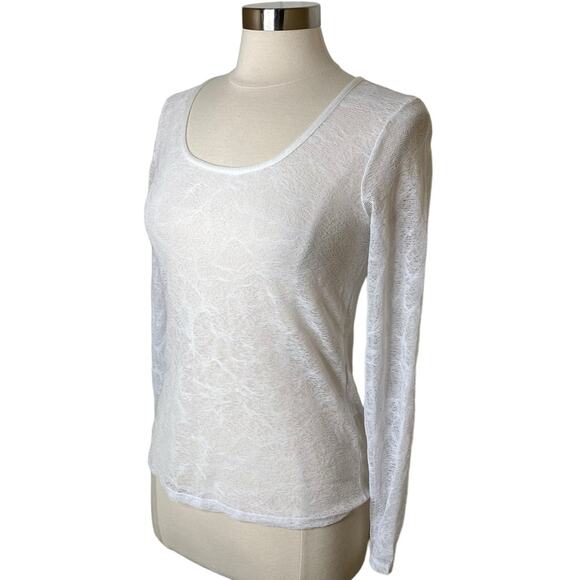 Deca De Vous A Nous Opera Open Knit Lightweight Top White Women’s Size T 3 US 6 - Picture 4 of 11